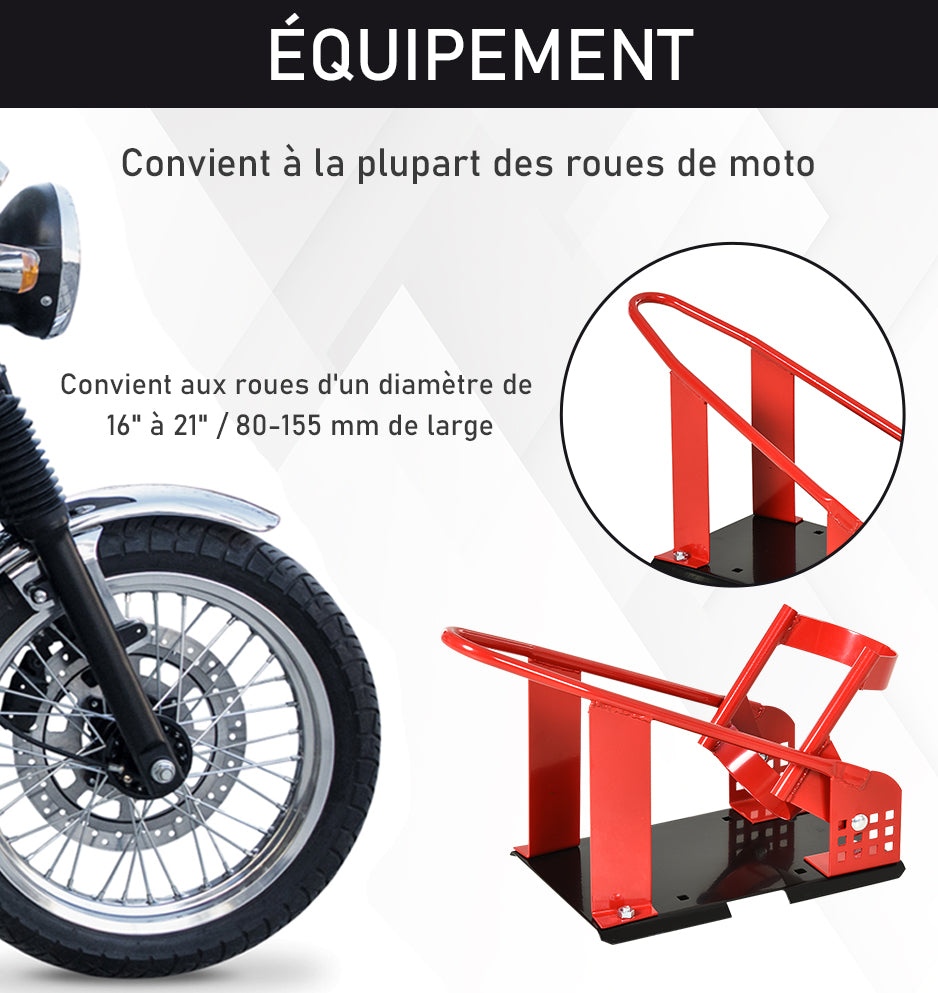 Rail de support universel pour moto support roue moto support béquille moto  bloque roue 8-15,5 cm trous pré-percés