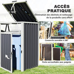 Abri pour 2 poubelles 240L cache poubelle extérieur couvercle relevable 180° acier galvanisé 146x81x122cm gris foncé