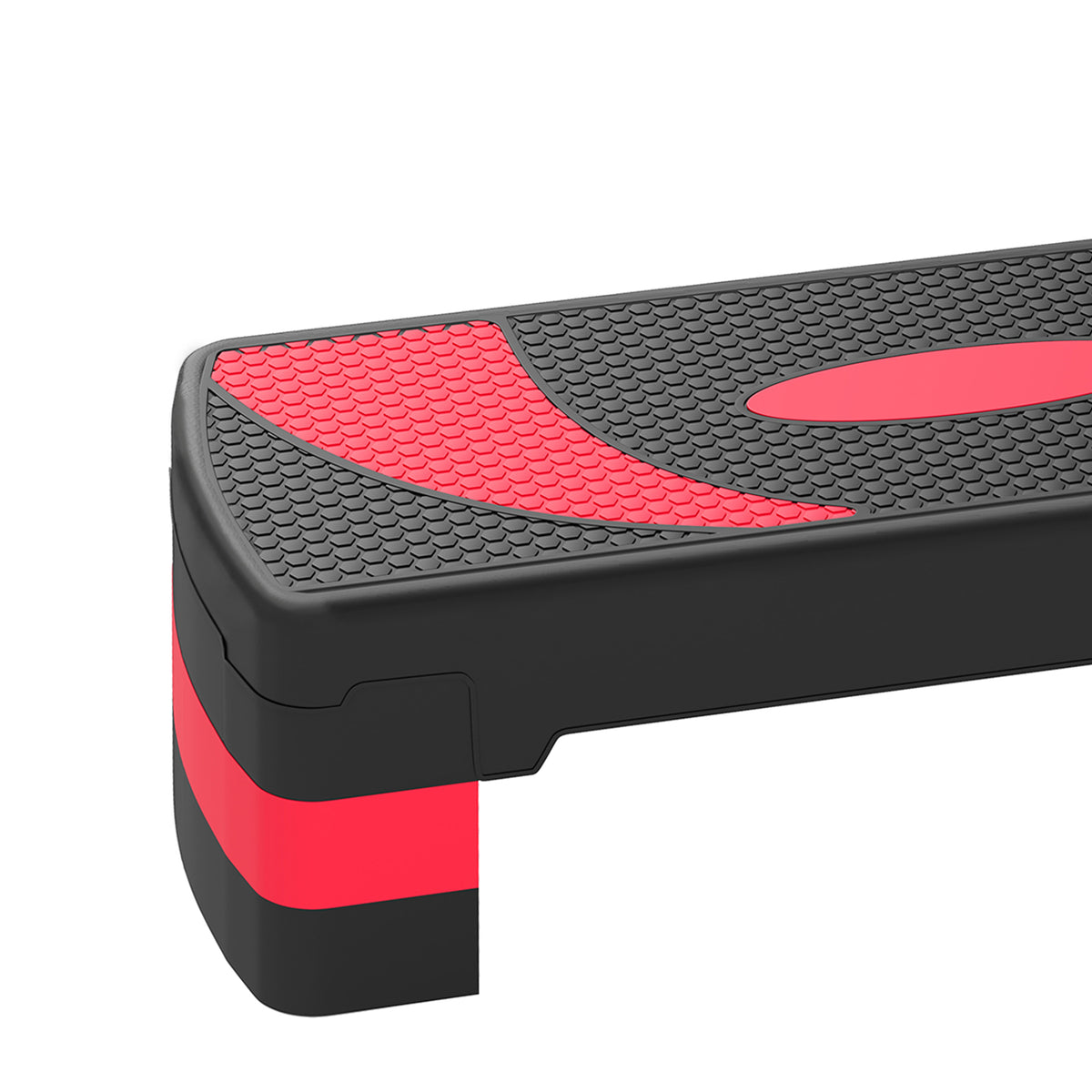 Stepper fitness aerobica altezza regolabile superficie antiscivolo 80 x 31 x 20 cm nero rosso