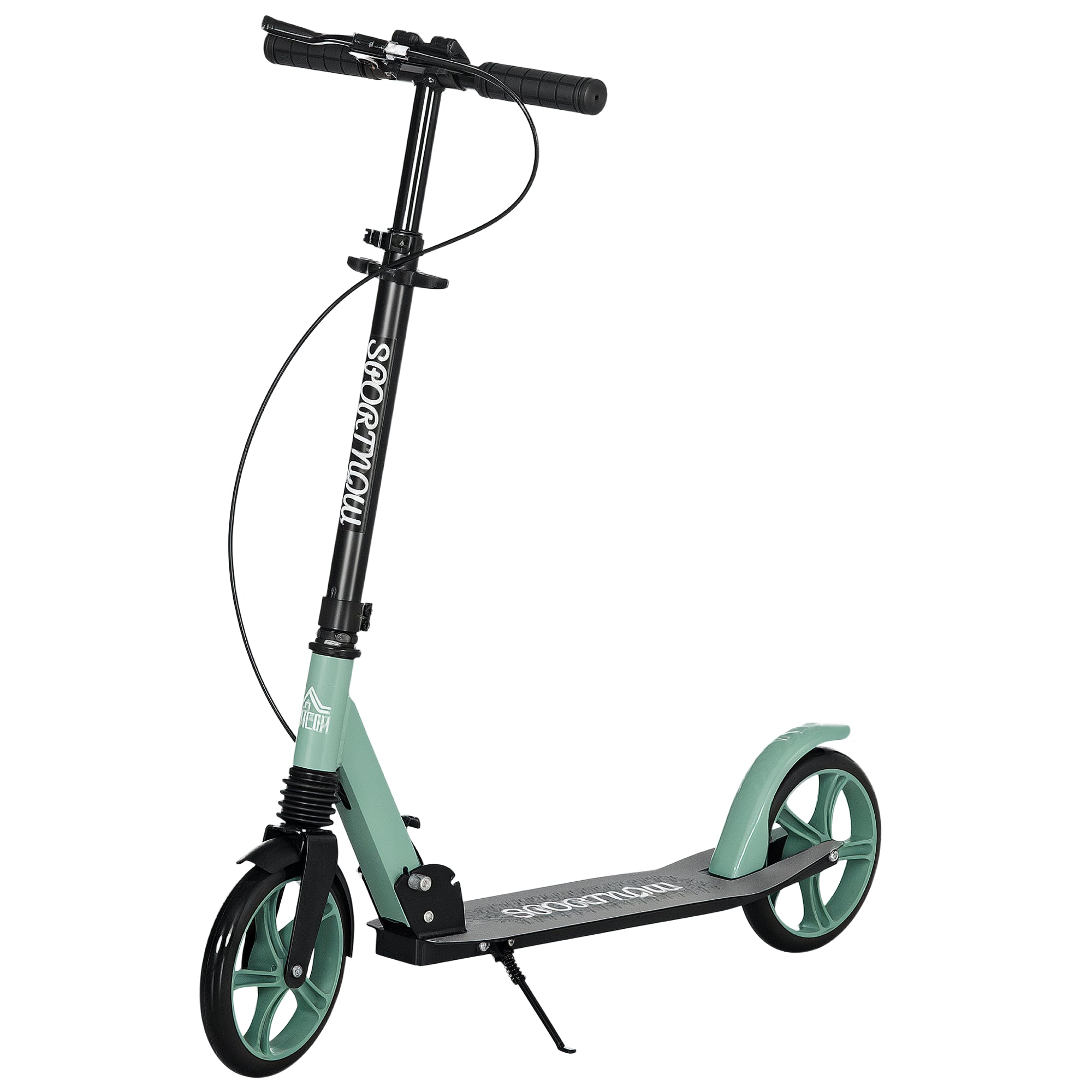 Trottinette pliable pour adultes +14 ans avec guidon réglable grandes roues de 20 cm amortisseur vert