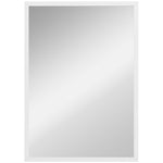 Specchio da parete rettangolare 50 x 70 cm, cornice in legno bianco, ideale per il bagno, il soggiorno o la camera da letto