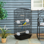 Cage à oiseaux volière avec mangeoires perchoirs plateau excrément amovible cage pour canaris perruches perroquets 46,5 x 35,5 x 92 cm noir