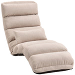 Chauffeuse 1 place fauteuil convertible avec dossier et appui-tête réglables sur 5 positions, 58x119x78cm, beige