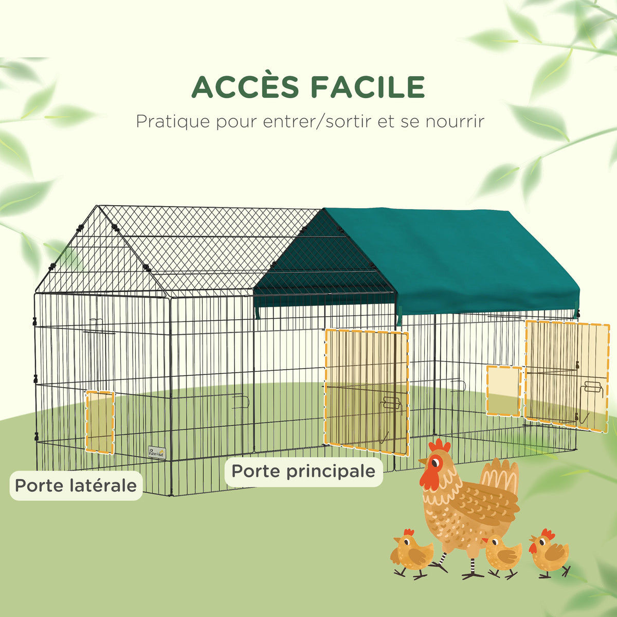 Parque recinto modular de acero con lona para conejos, roedores y animales pequeños, interior y exterior, 220L x 85An x 103Al cm