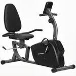 Vélo d'Appartement Semi-Allongé avec Roues, Résistance Magnétique et Siège Réglable, 132x62x100cm, Noir