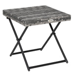 Table basse pliable de jardin style cosy chic dim. 40L x 40l x 40H cm métal époxy résine tressée imitation rotin gris