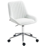 Fauteuil de bureau sans accoudoirs, chaise de bureau avec hauteur réglable, 52x58x80-90cm, blanc-0