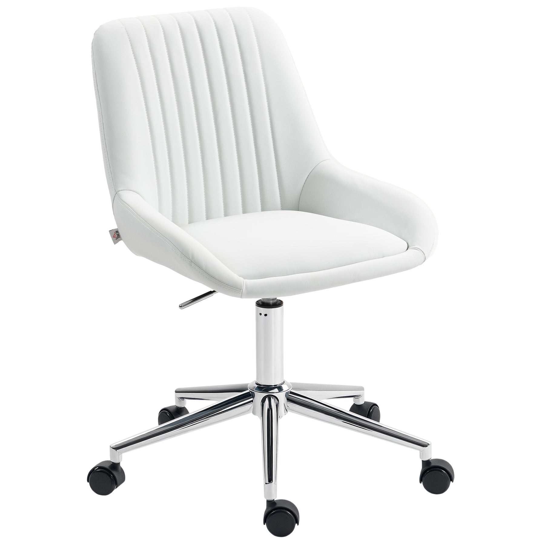 Fauteuil de bureau sans accoudoirs, chaise de bureau avec hauteur réglable, 52x58x80-90cm, blanc-0
