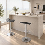 Lote de 2 taburetes de bar de diseño contemporáneo, giratorios 360°, de altura regulable, con reposapiés, 39x39x67-87 cm, negros