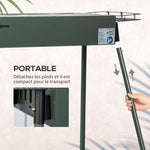 Barbecue au charbon de bois avec 2 grilles portable BBQ Grill sur Pieds amovibles2 paniers latéraux, 94L x 39l x 70H cm