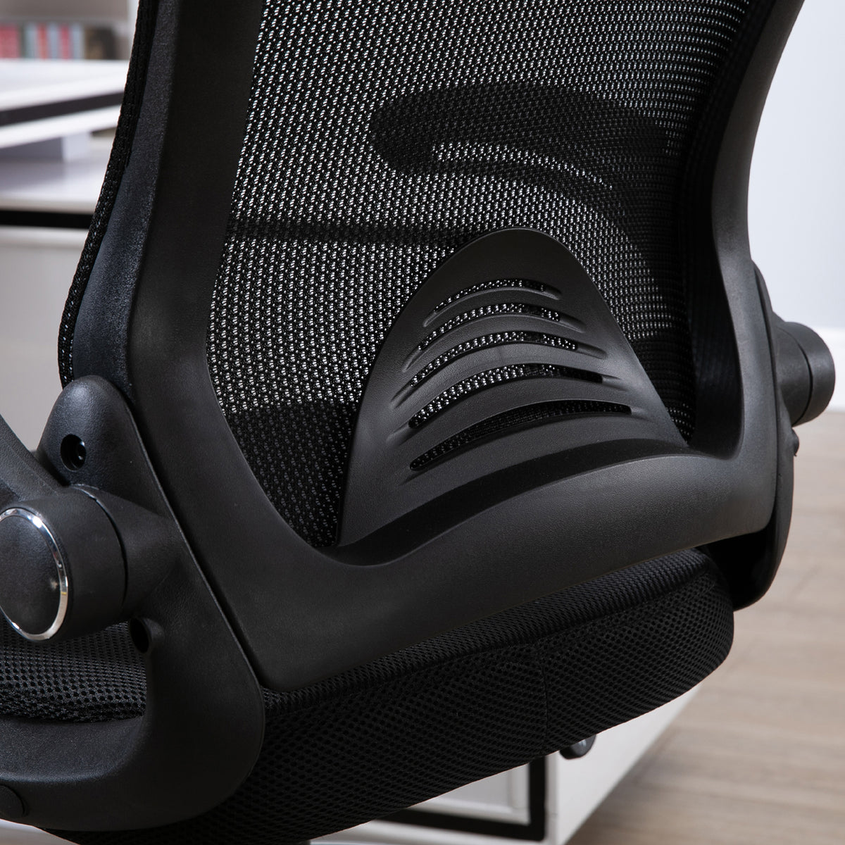 Lot de 2 fauteuils de bureau chaise de bureau assise haute réglable dim. 64L x 60l x 106-126H cm maille respirante noir