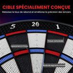 Jeu de fléchettes électronique avec embouts souples, doubles écrans LED, 33 jeux, 202 variations, jusqu'à 8 joueurs