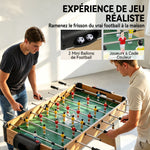 Baby-foot pour Enfants et Adultes, 22 Joueurs, 2 Ballons, 2 Compteurs de Points Manuels, 109 x 77 x 72 cm, Chêne Jaune