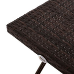 Table basse pliable de jardin style cosy chic dim. 40L x 40l x 40H cm acier résine tressée imitation rotin marron