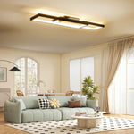 Plafonnier LED rectangle 43W, luminaire plafonnier 3000-6000K, 4600LM, télécommande, 70 x 30 cm, noir