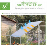 Enclos poulailler chenil volière extérieur 18 m² - Parc grillagé dim. 6L x 3l x 2H m Acier galvanisé