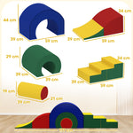 Motoriekparcours voor kinderen modulaire klimspeelset 5 gigantische schuimrubberen blokken 181 x 39 x 44 cm meerkleurig