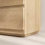 Commode 6 tiroirs meuble de rangement sans poignées design minimaliste 120 x 39 x 75 cm chêne