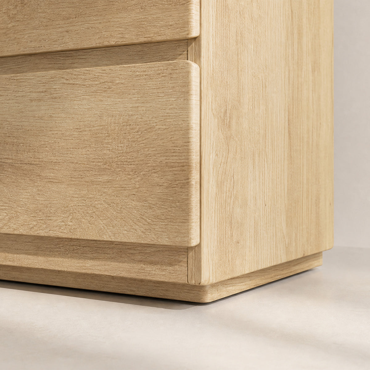 Commode 6 tiroirs meuble de rangement sans poignées design minimaliste 120 x 39 x 75 cm chêne