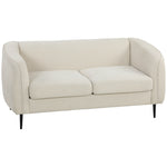 Canapé 2 places en velours, canapé de salon moderne 160 cm, assise large rembourrée, coussin épais à ressorts, beige