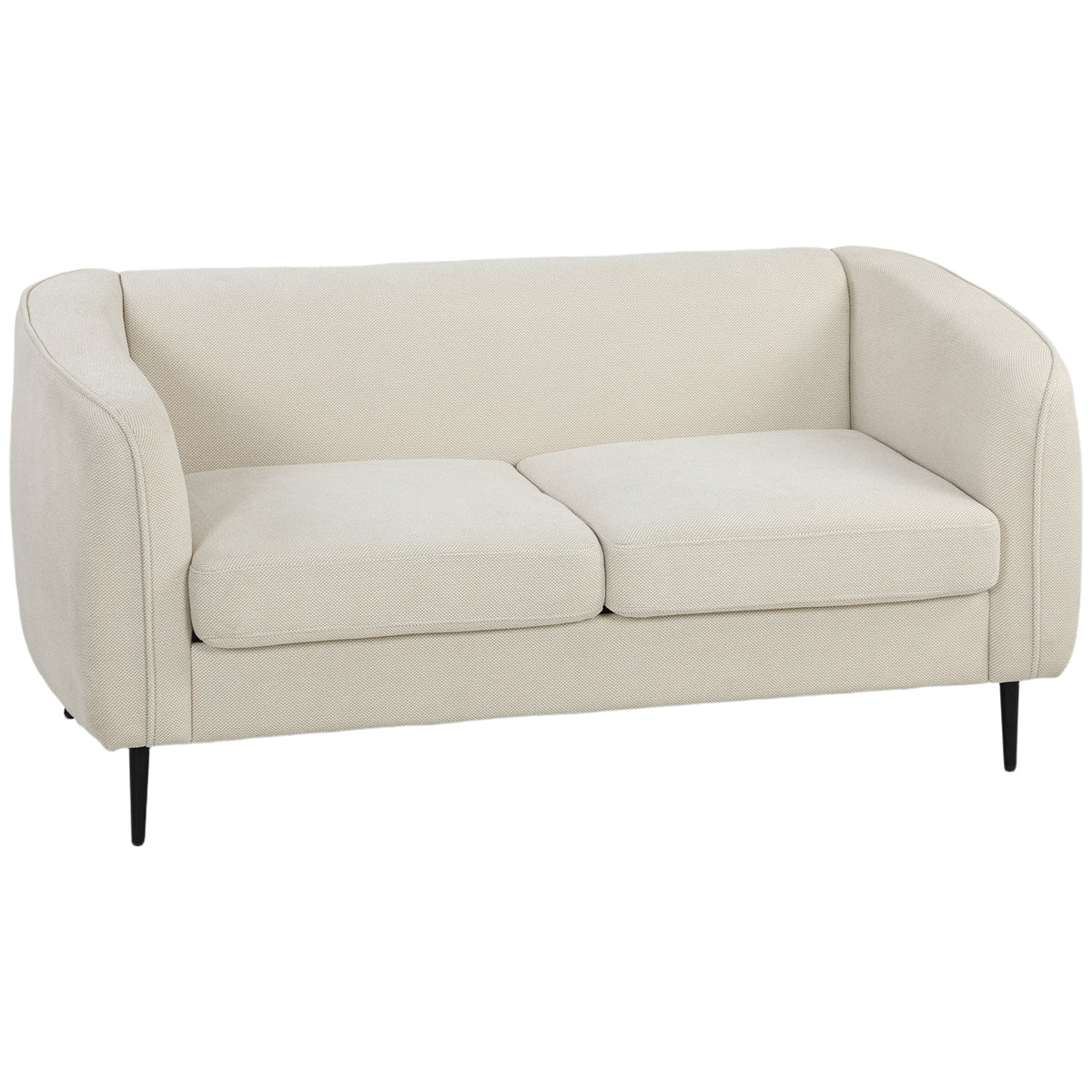 Canapé 2 places en velours, canapé de salon moderne 160 cm, assise large rembourrée, coussin épais à ressorts, beige