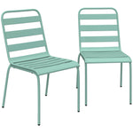 Lot de 2 Chaises de Jardin Empilables en Métal pour Terrasse, Balcon, Jardin, Vert