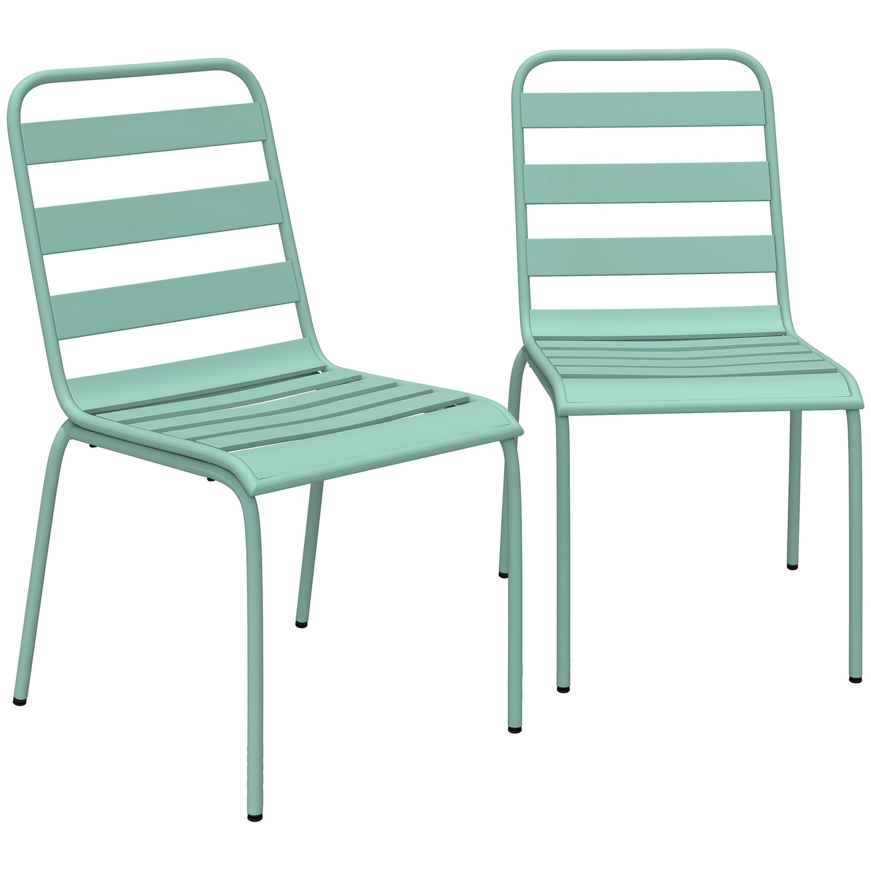 Lot de 2 Chaises de Jardin Empilables en Métal pour Terrasse, Balcon, Jardin, Vert