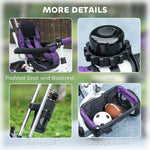 Tricycle enfant évolutif pare-soleil pliable canne télescopique amovible 95 x 50 x 106 cm acier violet blanc