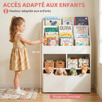 Boekenkast met opbergruimte, 3 planken, 2 nissen, grote lade, hout, wit