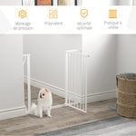 Lot de 2 barrières de sécurité pour animal longueur réglable escaliers couloirs portes sans perçage en acier ABS