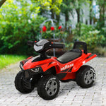 Ride-on Quad for Children 18-36 Months dim. 60L x 31W x 42H cm Light and Sound Effects Red Black