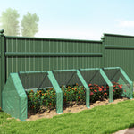 Mini Serre de Jardin mini serre tunnel 4 fenêtres avec Zip enroulables Acier PE 140 g/m² Anti-UV 360x90x90cm Vert