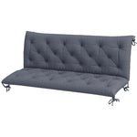 Coussin de banc matelas assise dossier pour banc de jardin coussin balancelle canapé 3 places grand confort 150 x 98 x 8 cm gris