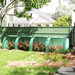 Mini serre de jardin serre à tomates 4 x 1 x 0,80 m acier PE anti-UV 4 portes avec zip enroulables vert