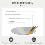 Espejo redondo de metal con perfil negro, decoración de estilo moderno, diámetro Φ65 cm