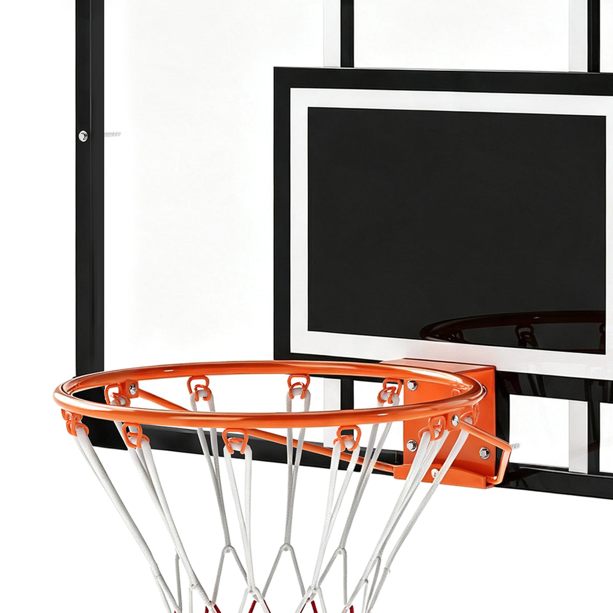 Panier de basket mural, panier basket, avec vis de montage et clé, pour extérieur, noir, transparent, orange