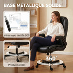 Chaise bureau ergonomique fauteuil de bureau accoudoirs relevables hauteur réglable fonction bascule noir