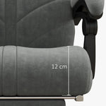 Fauteuil chaise de bureau massant chauffant inclinable avec repose-pieds intégré 5 roulettes gris