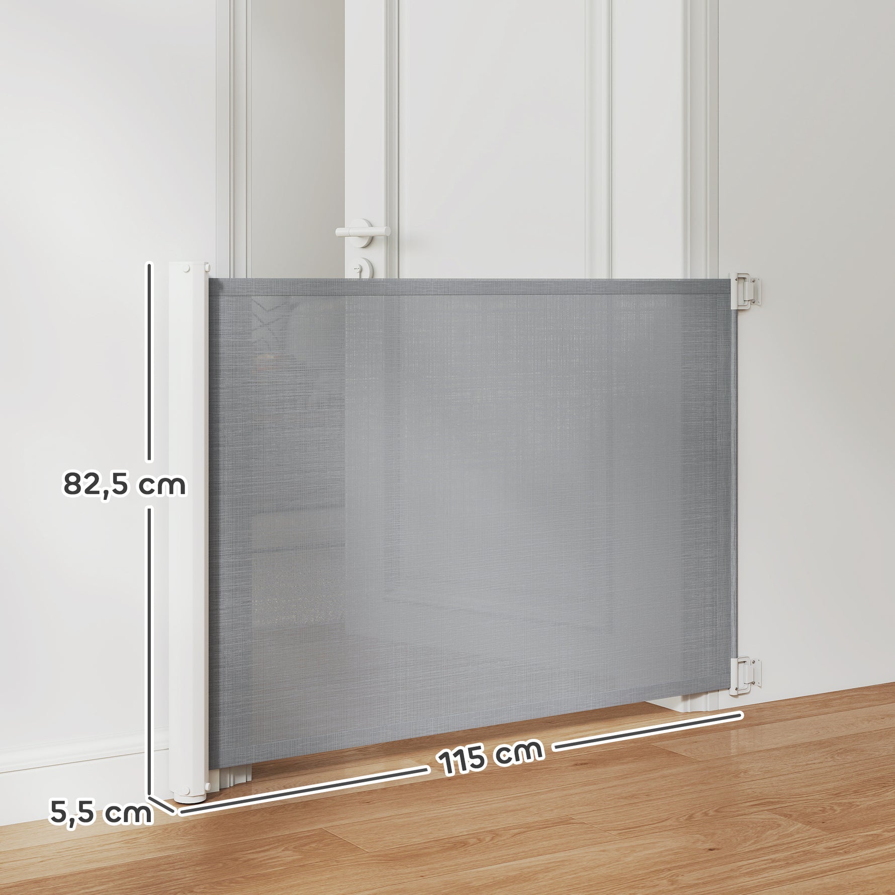 Barrière de sécurité barrière animaux rétractable automatique 1,15L x 0,83H m teslin métal gris