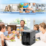 Machine à glaçons avec distributeur d'eau, ice maker, 12kg en 24h, 9 glaçons en 6-10 minutes, 25,2x38,9x36,3cm, noir