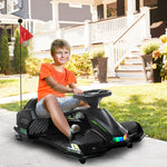 Kart électrique pour enfant 12V, karting enfant, vitesse réglable 3-8 km/h, mode de dérive, 90 x 53 x 99 cm, noir