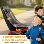 Kart à pédales Go-Kart pour enfants siège réglable pneus EVA embrayage manuel et frein 110 x 61 x 62 cm rouge