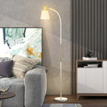 Lampadaire de salon réglable en hauteur 127-160 cm avec interrupteur, douille E27, blanc