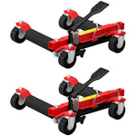 Lot de 2 chariots de manutention de voiture capacité 680kg chariot de déplacement largeur pneu 22,8cm 56x54x19,5cm, noir