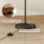 Lampadaire avec télécommande abat-jour réglable 11 température de couleurs et 11 niveaux de luminosité minuterie noir