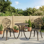 Ensemble bistrot pour jardin en aluminium salon de jardin 3 pièces 2 chaises + table ronde imitation fer forgé