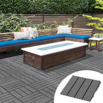 Quadrotte - Piastrelle per terrazza - Set da 9 - a incastro, installazione molto semplice - Quadrotte in plastica composita effetto legno nero