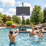 Panier de Basketball sur Pieds avec Hauteur Réglable de 1,35 à 3,05 m avec Roues, Base de Lestage et Sac de Sable, Bleu