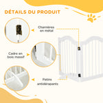 Lot de 2 barrières de sécurité barrière modulable pliable pour animaux de compagnie pied de support 154,5 x 61 cm blanc