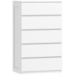 Commode 5 tiroirs meuble de rangement sans poignées design minimaliste 60 x 39 x 100 cm blanc